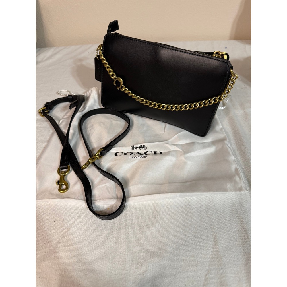 Coach Noa Pop Up Messenger Black Glovetanned Leather Crossbody Bag 78801